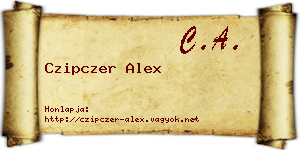 Czipczer Alex névjegykártya